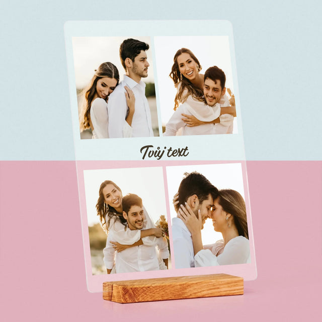 Fotokoláž: 4 Fotky A Nápis - Tisk Na Akrylovém Skle