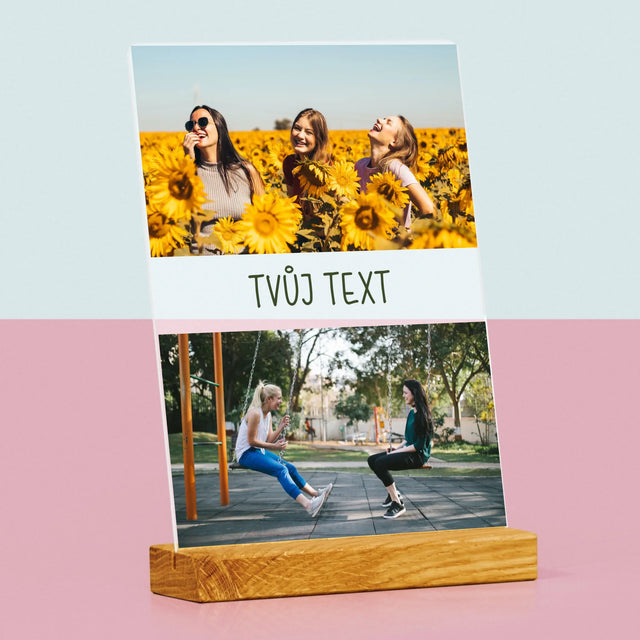 Fotokoláž: 2 Fotky A Nápis - Tisk Na Akrylovém Skle