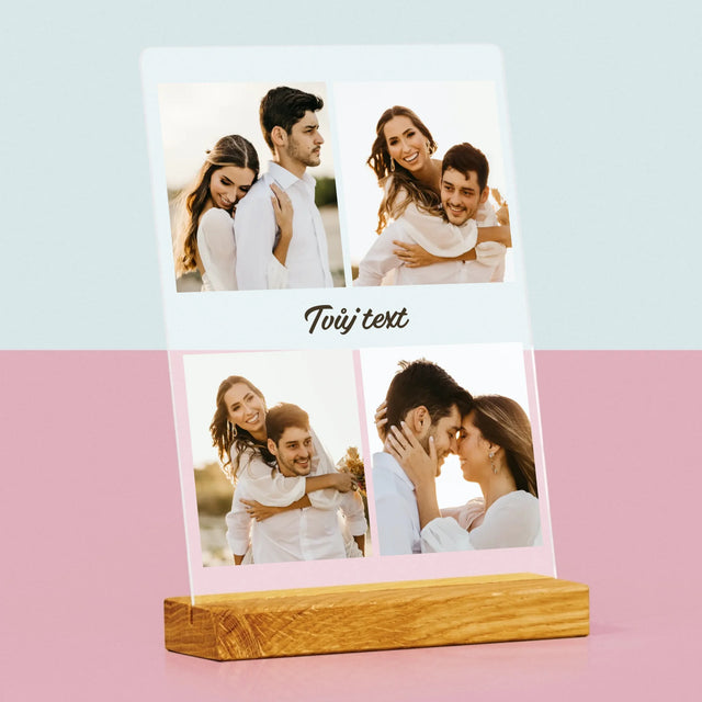 Fotokoláž: 4 Fotky A Nápis - Tisk Na Akrylovém Skle