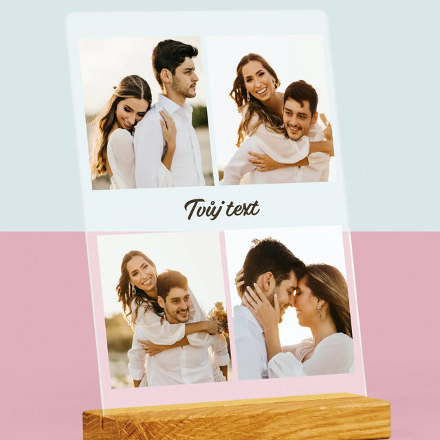 Fotokoláž: 4 Fotky A Nápis - Tisk Na Akrylovém Skle