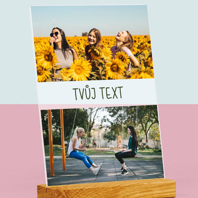 Fotokoláž: 2 Fotky A Nápis - Tisk Na Akrylovém Skle