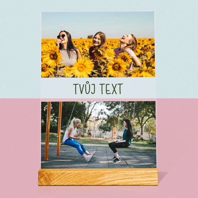 Fotokoláž: 2 Fotky A Nápis - Tisk Na Akrylovém Skle