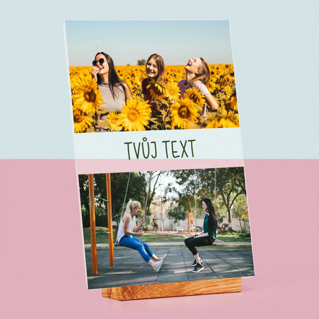 Fotokoláž: 2 Fotky A Nápis - Tisk Na Akrylovém Skle
