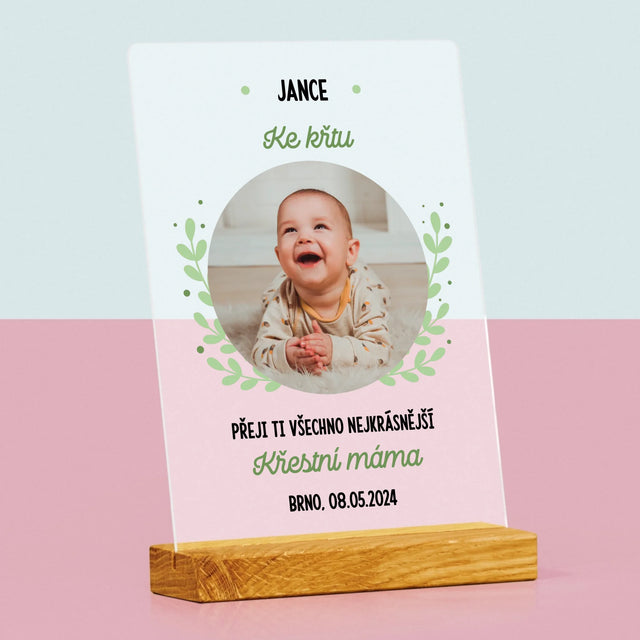 Fotka A Textem: Ke Křtu - Tisk Na Akrylovém Skle