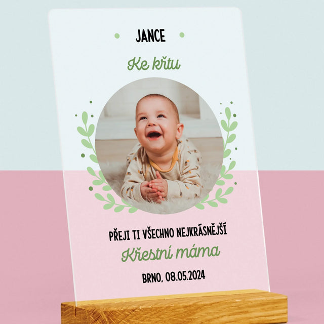 Fotka A Textem: Ke Křtu - Tisk Na Akrylovém Skle