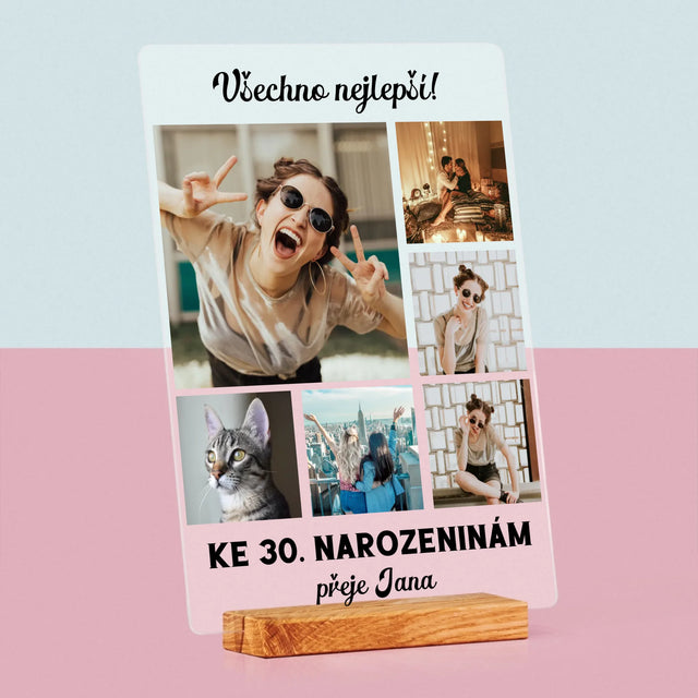 Fotokoláž: Narozeniny - Tisk Na Akrylovém Skle