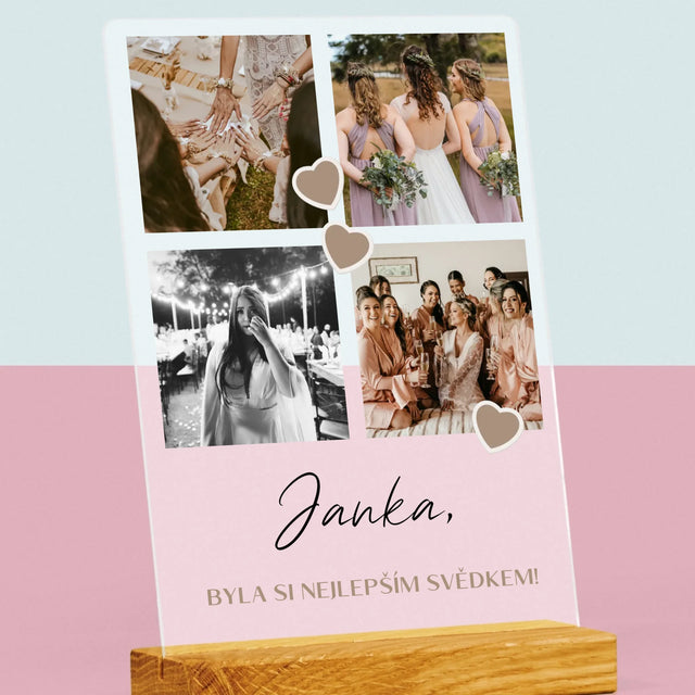 Fotokoláž: Děkovná Koláž Pro Svědka - Tisk Na Akrylovém Skle