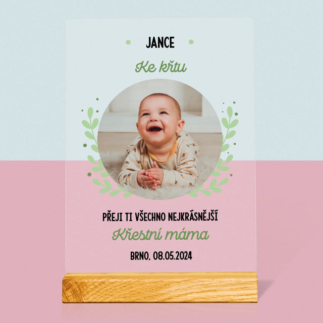 Fotka A Textem: Ke Křtu - Tisk Na Akrylovém Skle