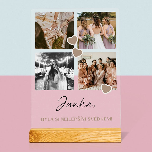 Fotokoláž: Děkovná Koláž Pro Svědka - Tisk Na Akrylovém Skle