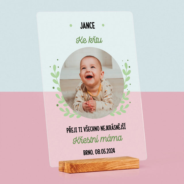 Fotka A Textem: Ke Křtu - Tisk Na Akrylovém Skle