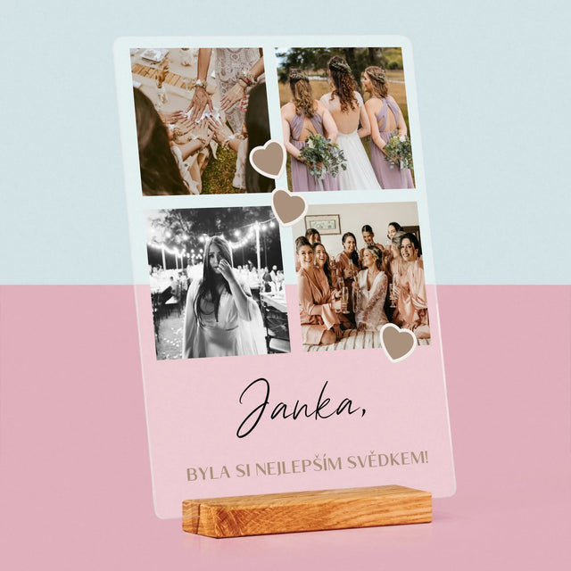 Fotokoláž: Děkovná Koláž Pro Svědka - Tisk Na Akrylovém Skle