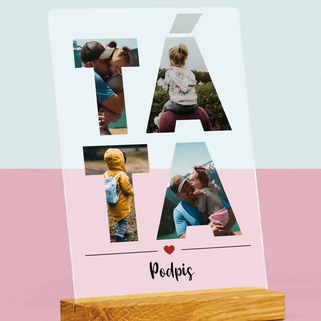 Slovo Z Fotek: Táta Z Tvých Fotek - Tisk Na Akrylovém Skle