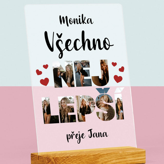 Slovo Z Fotek: Všechno Nejlepší - Tisk Na Akrylovém Skle