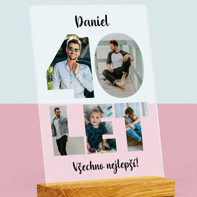 Slovo Z Fotek: 40 Let Z Tvých Fotek - Tisk Na Akrylovém Skle