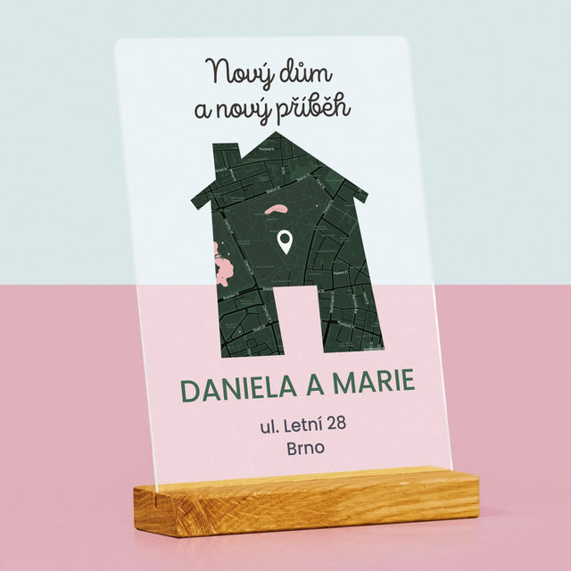 Mapa Města: Mapa Města: Nový Dům - Tisk Na Akrylovém Skle