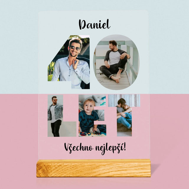 Slovo Z Fotek: 40 Let Z Tvých Fotek - Tisk Na Akrylovém Skle