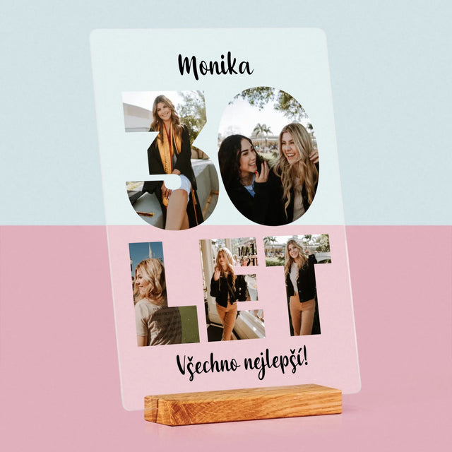 Slovo Z Fotek: 30 Let Z Tvých Fotek - Tisk Na Akrylovém Skle