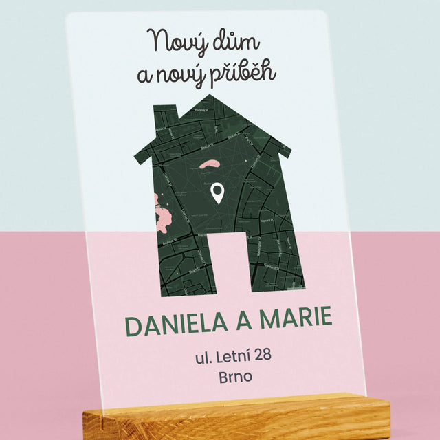 Mapa Města: Mapa Města: Nový Dům - Tisk Na Akrylovém Skle