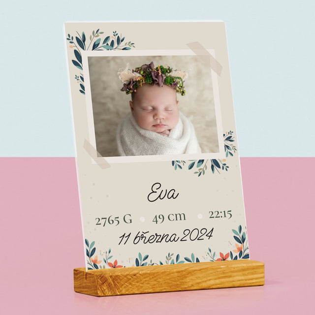 Údaje O Narození Ditěte: Údaje O Narození Květiny - Tisk Na Akrylovém Skle