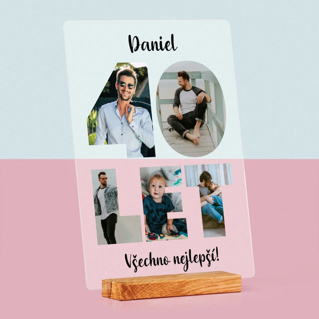 Slovo Z Fotek: 40 Let Z Tvých Fotek - Tisk Na Akrylovém Skle