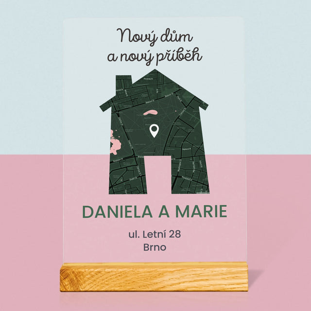 Mapa Města: Mapa Města: Nový Dům - Tisk Na Akrylovém Skle