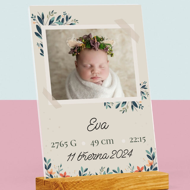 Údaje O Narození Ditěte: Údaje O Narození Květiny - Tisk Na Akrylovém Skle