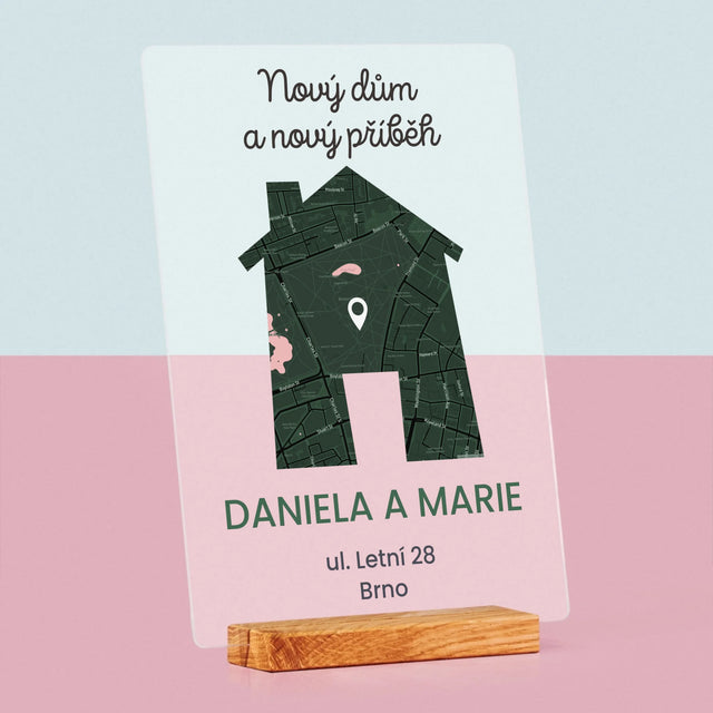 Mapa Města: Mapa Města: Nový Dům - Tisk Na Akrylovém Skle