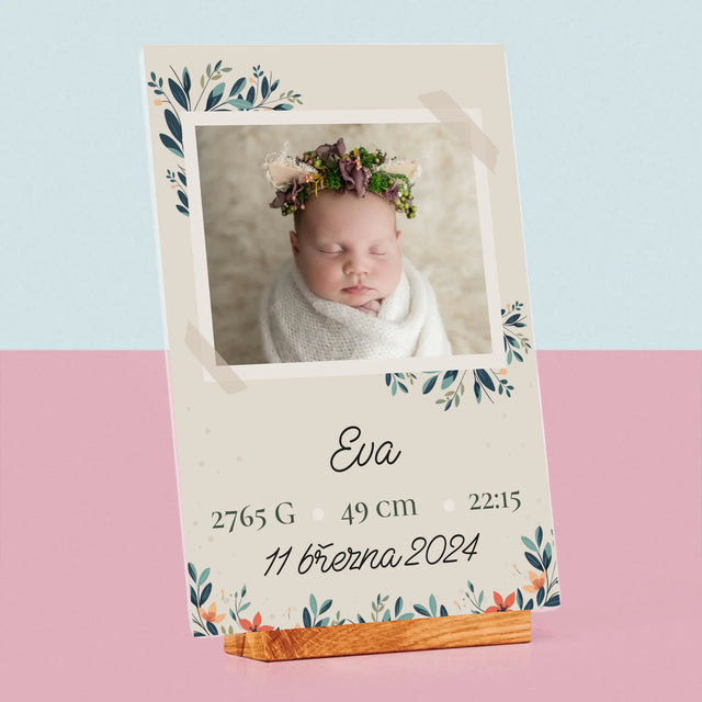 Údaje O Narození Ditěte: Údaje O Narození Květiny - Tisk Na Akrylovém Skle