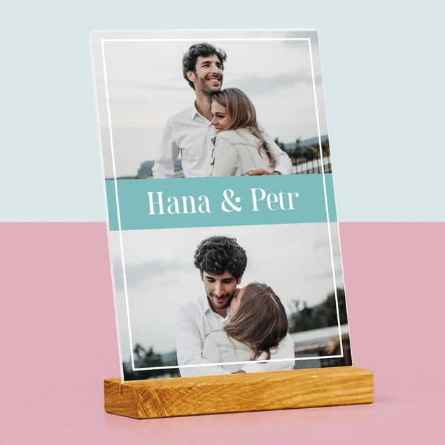 Fotokoláž: Pár Jména - Tisk Na Akrylovém Skle