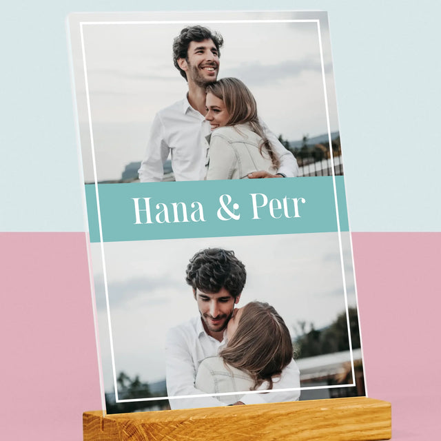 Fotokoláž: Pár Jména - Tisk Na Akrylovém Skle