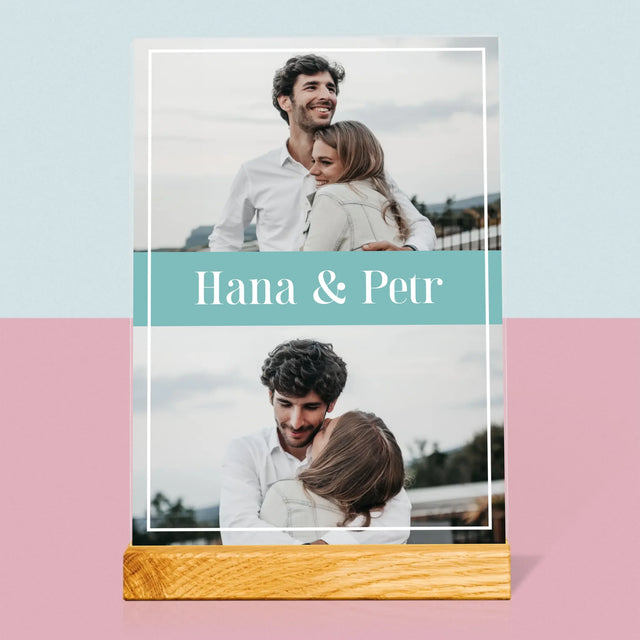 Fotokoláž: Pár Jména - Tisk Na Akrylovém Skle