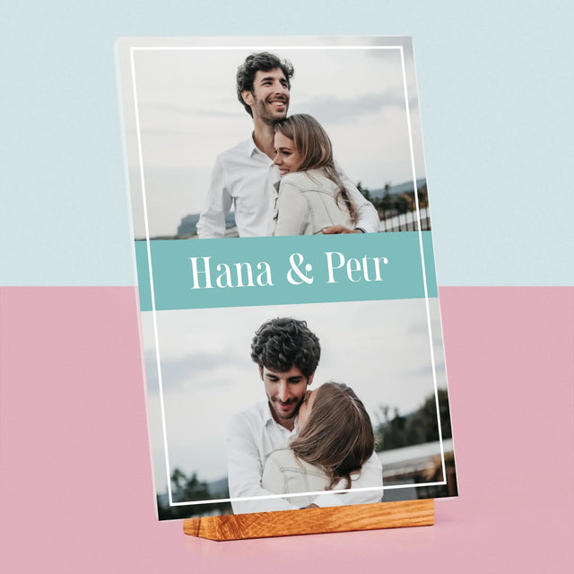 Fotokoláž: Pár Jména - Tisk Na Akrylovém Skle