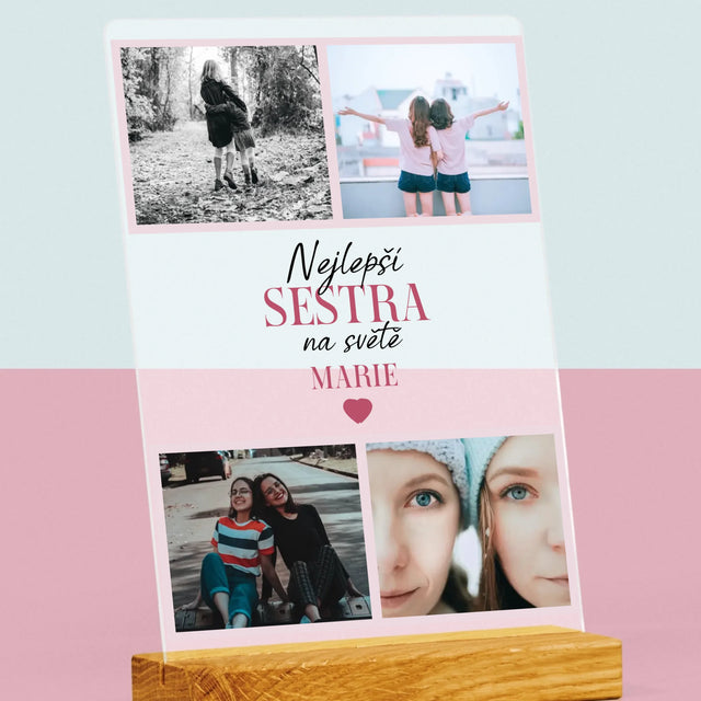 Fotokoláž: Nejlepší Sestra - Tisk Na Akrylovém Skle