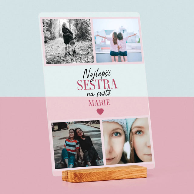 Fotokoláž: Nejlepší Sestra - Tisk Na Akrylovém Skle