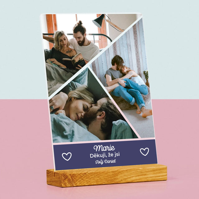 Fotokoláž: Děkuji, Že Jsi - Tisk Na Akrylovém Skle