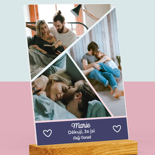 Fotokoláž: Děkuji, Že Jsi - Tisk Na Akrylovém Skle