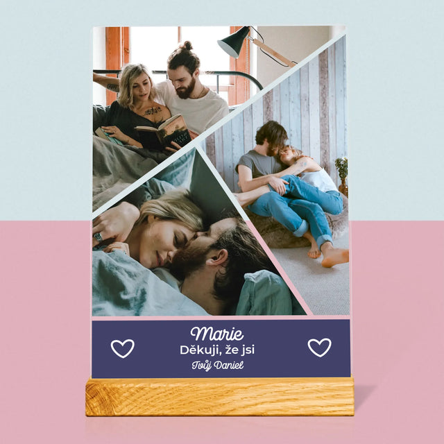 Fotokoláž: Děkuji, Že Jsi - Tisk Na Akrylovém Skle