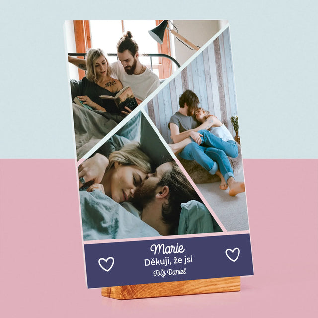 Fotokoláž: Děkuji, Že Jsi - Tisk Na Akrylovém Skle