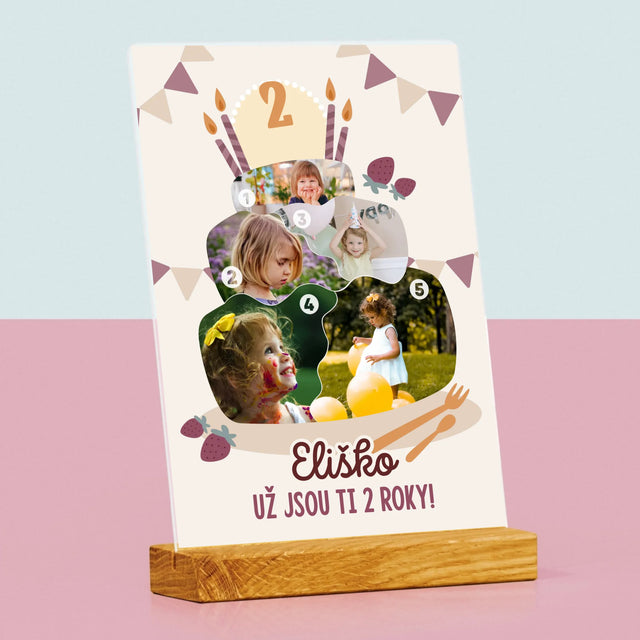 Tvar Z Fotek: Narozeninový Dort - Tisk Na Akrylovém Skle