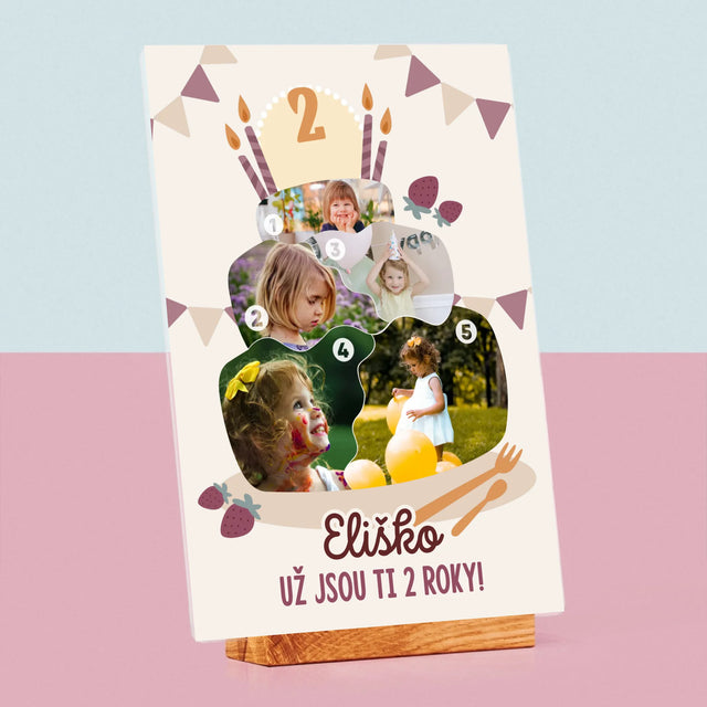 Tvar Z Fotek: Narozeninový Dort - Tisk Na Akrylovém Skle