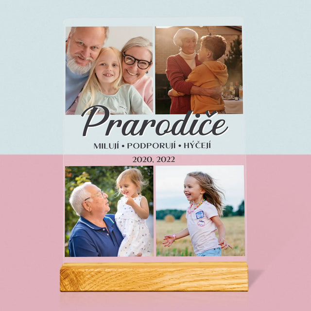 Fotokoláž: Drazí Prarodiče - Tisk Na Akrylovém Skle