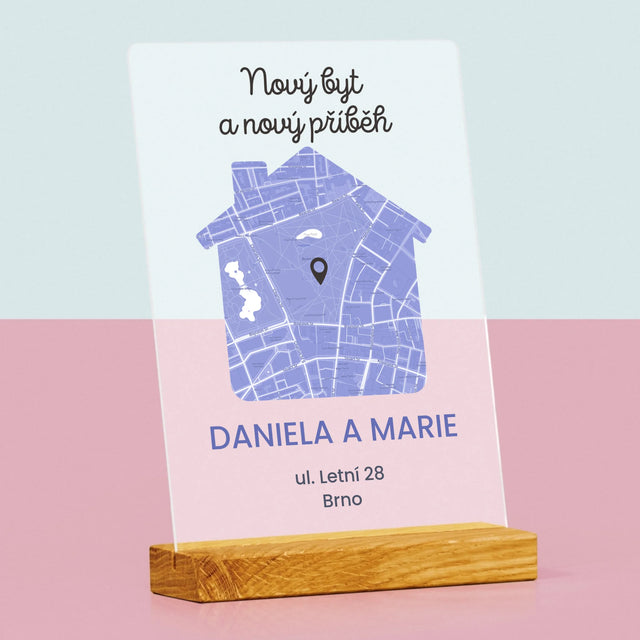 Mapa Města: Mapa Města: Nový Byt - Tisk Na Akrylovém Skle