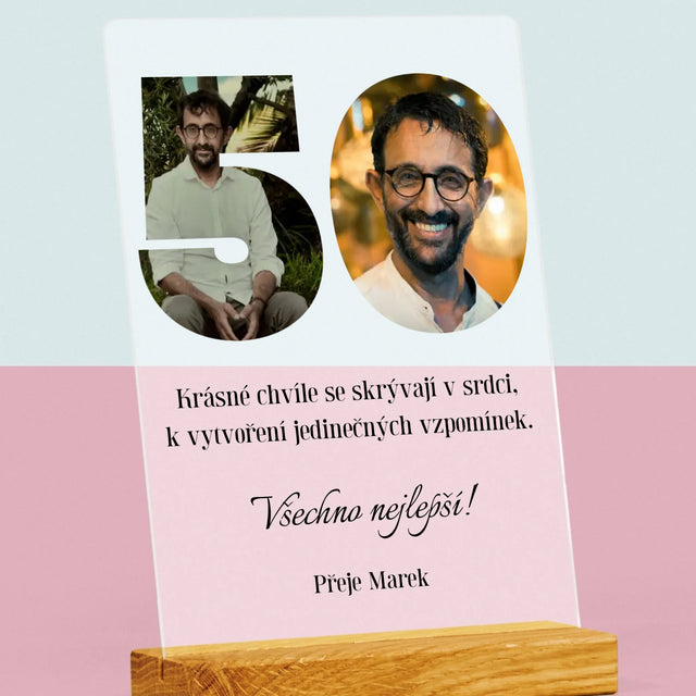 Slovo Z Fotek: 50. Narozeniny - Tisk Na Akrylovém Skle