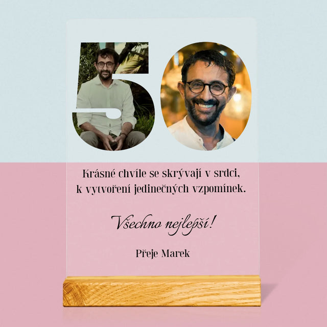 Slovo Z Fotek: 50. Narozeniny - Tisk Na Akrylovém Skle