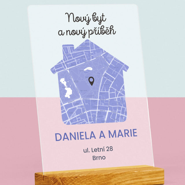 Mapa Města: Mapa Města: Nový Byt - Tisk Na Akrylovém Skle