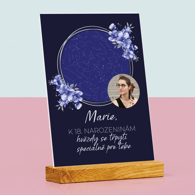 Hvězdná Mapa: Hvězdná Mapa: Hvězdy Se Třpytí - Tisk Na Akrylovém Skle