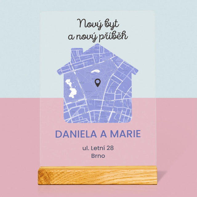 Mapa Města: Mapa Města: Nový Byt - Tisk Na Akrylovém Skle