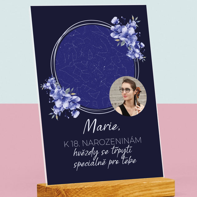 Hvězdná Mapa: Hvězdná Mapa: Hvězdy Se Třpytí - Tisk Na Akrylovém Skle