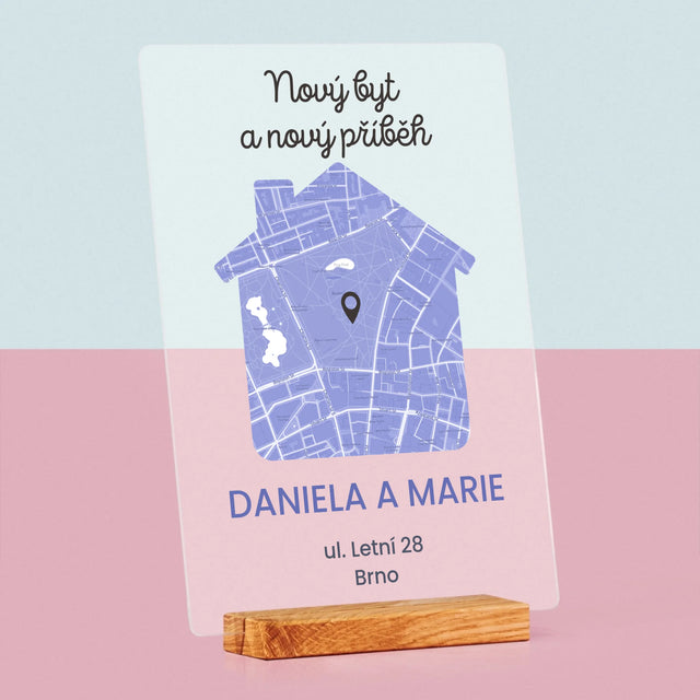 Mapa Města: Mapa Města: Nový Byt - Tisk Na Akrylovém Skle