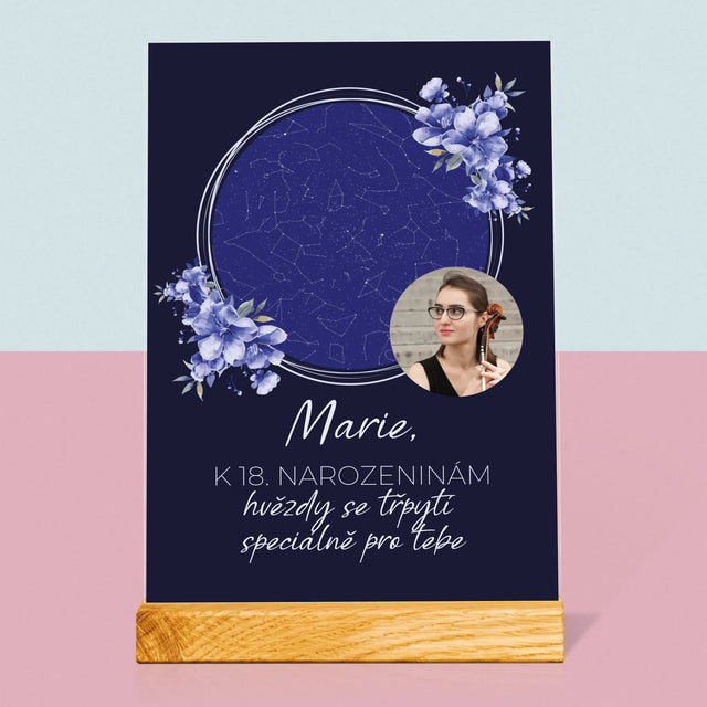 Hvězdná Mapa: Hvězdná Mapa: Hvězdy Se Třpytí - Tisk Na Akrylovém Skle